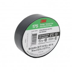 Cinta aisladora 3M TEMFLEX 175 pvc 19mm por 9 metros negra uso general