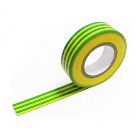 Cinta aisladora 3M TEMFLEX 1550 pvc 18mm por 20 metros verde amarillo uso general