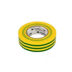 Cinta aisladora 3M TEMFLEX 1550 pvc 18mm por 20 metros verde amarillo uso general