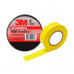 Cinta aisladora 3M TEMFLEX 1550 pvc 18mm por 20 metros amarillo uso general