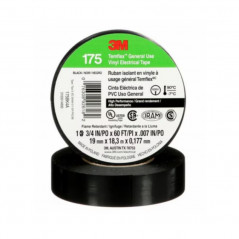 Cinta aisladora 3M TEMFLEX 175 pvc 19mm por 18 metros negra uso general