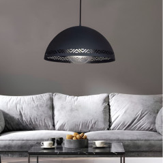 Colgante FERROLUX LEÓN para 1 luz E27 chapa negro