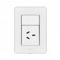 Conjunto armado JELUZ MITO 1 tomacorriente 20A polarizado blanco
