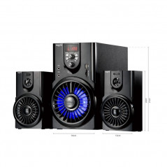 Parlante Bluetooth NISUTA NSPAM82L 20W con radio FM MP3 y luz led Reacondicionado