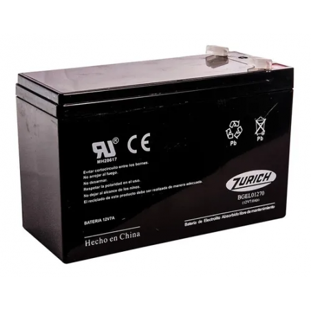 Batería ZURICH 12v 7a de electrolito absorbido
