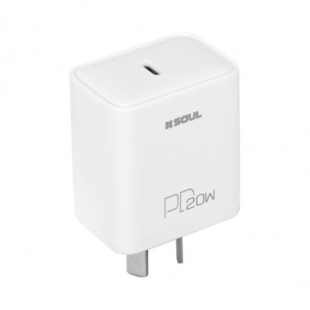 Cargador SOUL CVQ-PD20W carga rápida 20W USB C sin cable blanco