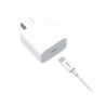 Cargador SOUL CVQ-PD20WC carga rápida 20W USB C con cable blanco