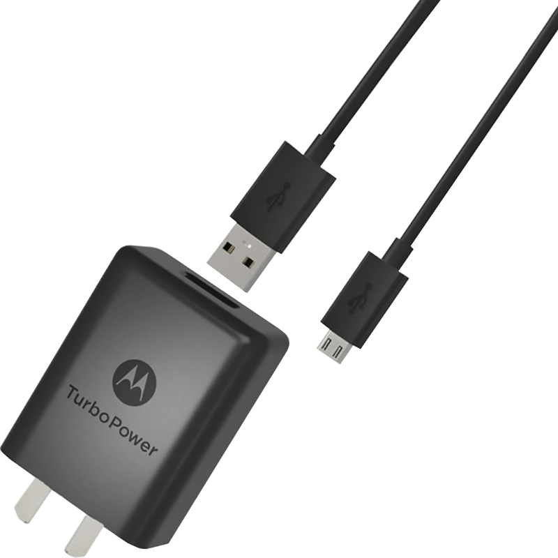 Cargador de pared MOTOROLA 50W carga rápida con cable negro