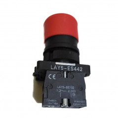 Pulsador de emergencia CNC LAY5-ES442 1na 1/4 giro 30mm hongo rojo