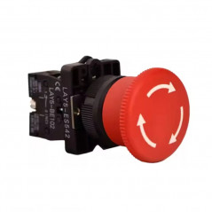 Pulsador de emergencia CNC LAY5-ES542 1na 1/4 giro 40mm hongo rojo