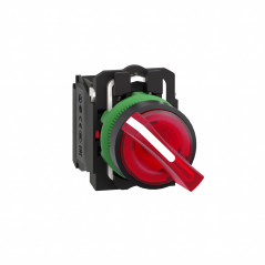 Selectora luminosa CNC XB5-AK3465 1nc+1na 2-0-1 24V maneta corta rojo fija