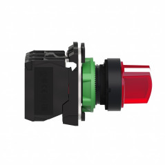 Selectora luminosa CNC XB5-AK3465 1nc+1na 2-0-1 24V maneta corta rojo fija