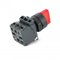 Selectora luminosa CNC XB5-AK2465 1nc+1na 0-1 24V maneta corta rojo fija