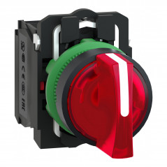 Selectora luminosa CNC XB5-AK2465 1nc+1na 0-1 220V maneta corta rojo fija