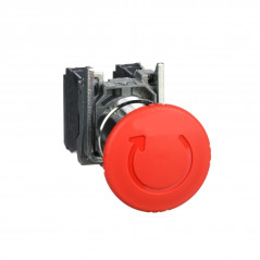 Pulsador de emergencia CNC LAY4-BS542 1na 1/4 giro 40mm hongo rojo metalico