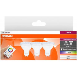 Kit 3 lámparas OSRAM par16 dicroicas GU10 de 4.5w luz rgb
