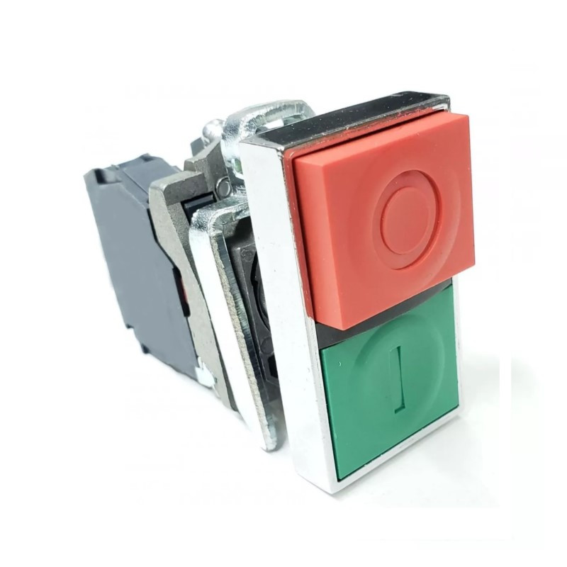 Pulsador doble CNC LAY4-BL8425 verde-rojo 1NA 1 NC metalico Pulsador doble CNC LAY4-BL8425 verde-rojo 1NA 1 NC metalico