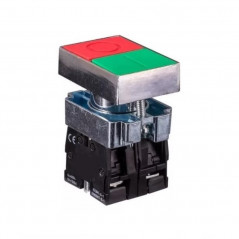 Pulsador doble CNC LAY4-BL8425 verde-rojo 1NA 1 NC metalico