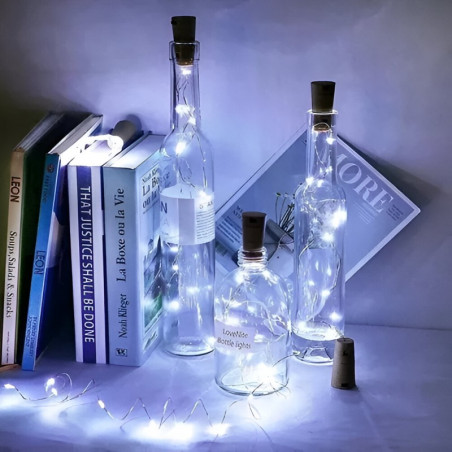 Luces de navidad alambre 30 leds 3 metros blanco frío con pila