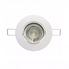 Spot SAN JUSTO de embutir para 1 luz GU10 móvil plástico blanco reacondicionado