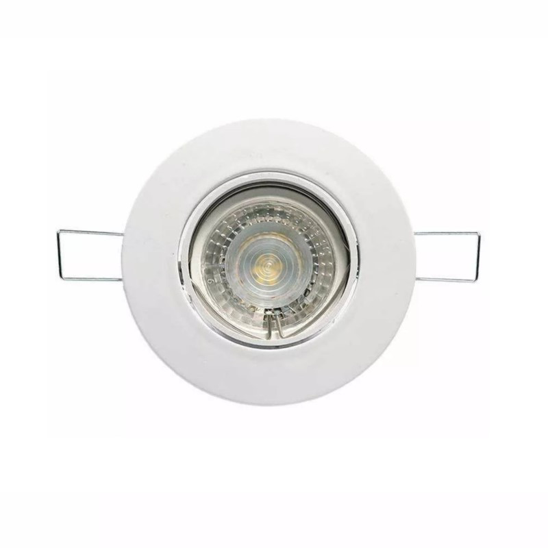 Spot SAN JUSTO de embutir para 1 luz GU10 móvil plástico blanco reacondicionado