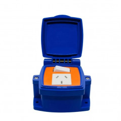 Caja capsulada exterior 10A 1 punto + 1 toma polarizado