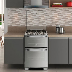 Cocina ELECTROLUX 56DXQ multigas 56cm 4 hornallas gris