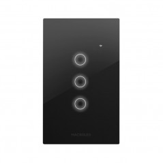 Tecla smart MACROLED ROMA touch 3 canal 7A max con capacitor negro