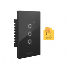 Tecla smart MACROLED ROMA touch 3 canal 7A max con capacitor negro