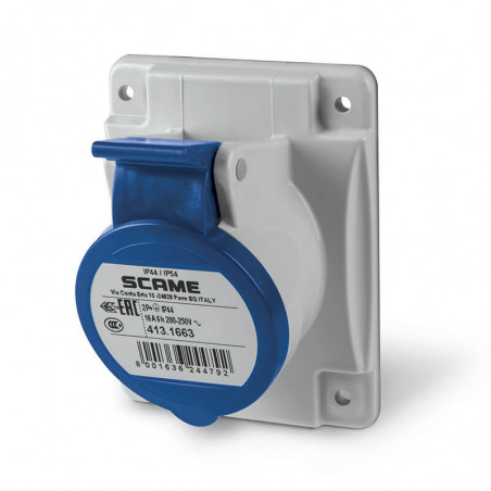Base SCAME OPTIMA Empotrable IP44 16a 2p+ t 220v