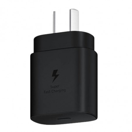 Cargador original SAMSUNG USB-C 25W carga rápida negro con cable