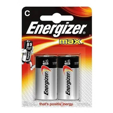 Pila ENERGIZER C-MAX mediana 1.5v Blister 2 Unidades