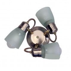 Araña ILUMROS MINI para ventilador 3 luces E27 con tulipa bronce viejo