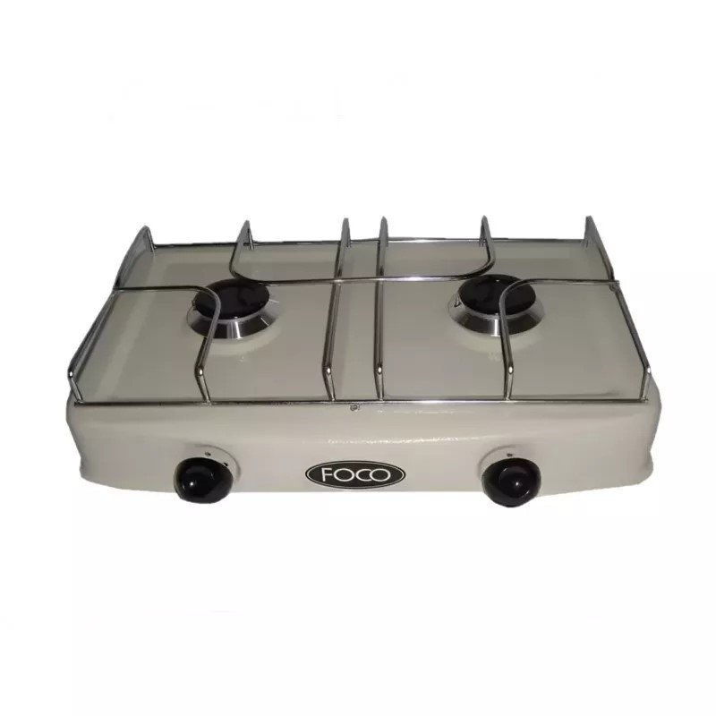 Anafe a gas FOCO doble hornalla aluminio con válvula blanco reacondicionado Anafe a gas FOCO doble hornalla aluminio con válvula blanco reacondicionado