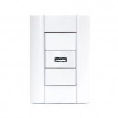 Conjunto armado JELUZ VERONA toma usb-A blanco