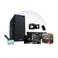 Computadora KELYX AMD Ryzen 3 3200G 8GB RAM 240GB SSD + teclado mouse y parlantes