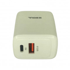 Cargador viajero PRO21 PD + USB-C 20W blanco sin cable