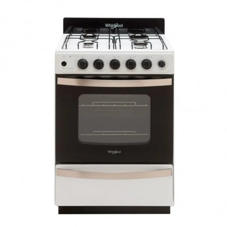 Cocina WHIRLPOOL WFB57DWDNA Multigas 56cm 4 hornallas blanca