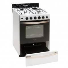 Cocina WHIRLPOOL WFB57DWDNA Multigas 56cm 4 hornallas blanca