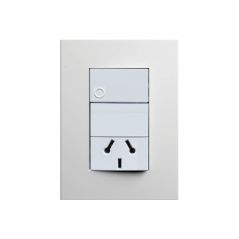 Conjunto armado TECLASTAR MINIMAL 1 punto y 1 tomacorriente combinado 10A blanco