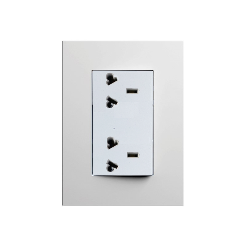 Conjunto armado TECLASTAR MINIMAL 1 tomacorriente doble combinado 10A blanco Conjunto armado TECLASTAR MINIMAL 1 tomacorriente doble combinado 10A blanco