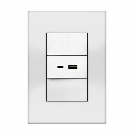 Conjunto armado JELUZ PLATINUM toma usb A-C 3A blanco