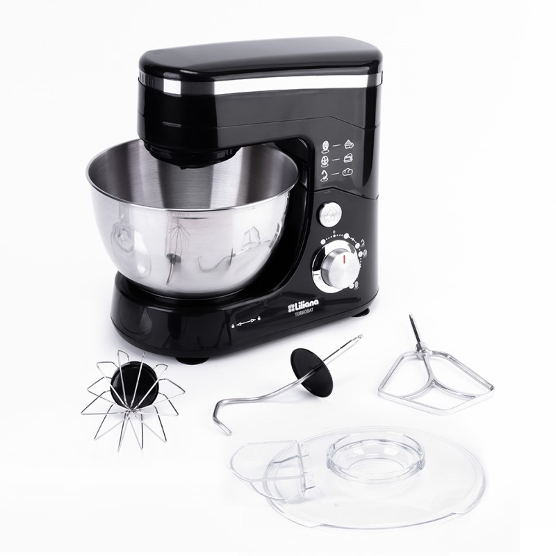 Batidora planetaria LILIANA TURBOBAT 800W 4,5 litros bowl acero inoxidable negro Batidora planetaria LILIANA TURBOBAT 800W 4,5 litros bowl acero inoxidable negro