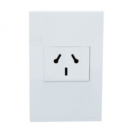 Conjunto armado CAMBRE S.XXI 1 tomacorriente combinado polarizado 10A blanco