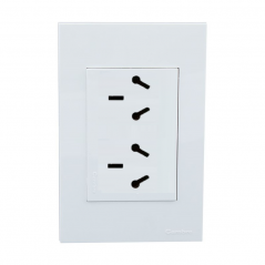 Conjunto armado CAMBRE S.XXI tomacorriente doble combinado polarizado 10A blanco