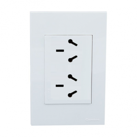 Conjunto armado CAMBRE S.XXI tomacorriente doble combinado polarizado 10A blanco