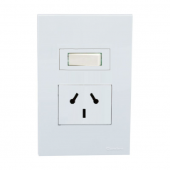 Conjunto armado CAMBRE S.XXI 1 punto y 1 tomacorriente combinado 10A blanco