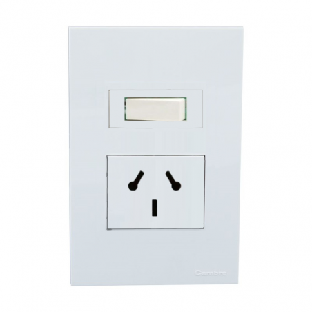 Conjunto armado CAMBRE S.XXI 1 punto y 1 tomacorriente combinado 10A blanco