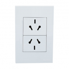 Conjunto armado CAMBRE S.XXI 2 tomacorriente combinado polarizado 10A blanco