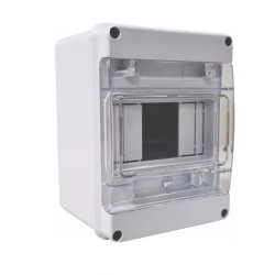 Caja pilar GENROD 4 módulos monofásico pvc IP65 transparente
